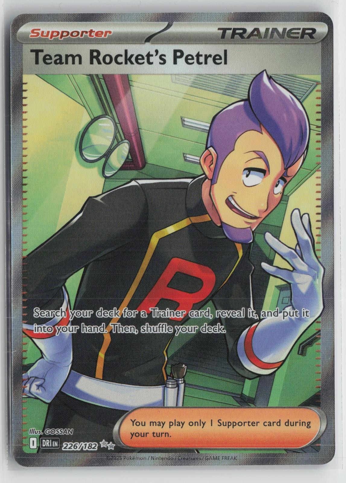 Team Rocket's Petrel 226/182 Ultra Rare Destined Rivals Pokemon NM