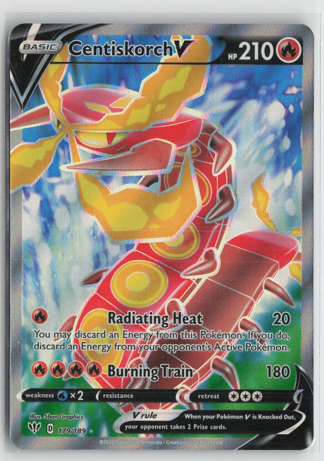 Centiskorch V 179/189 Ultra Rare Darkness Ablaze Pokemon NM