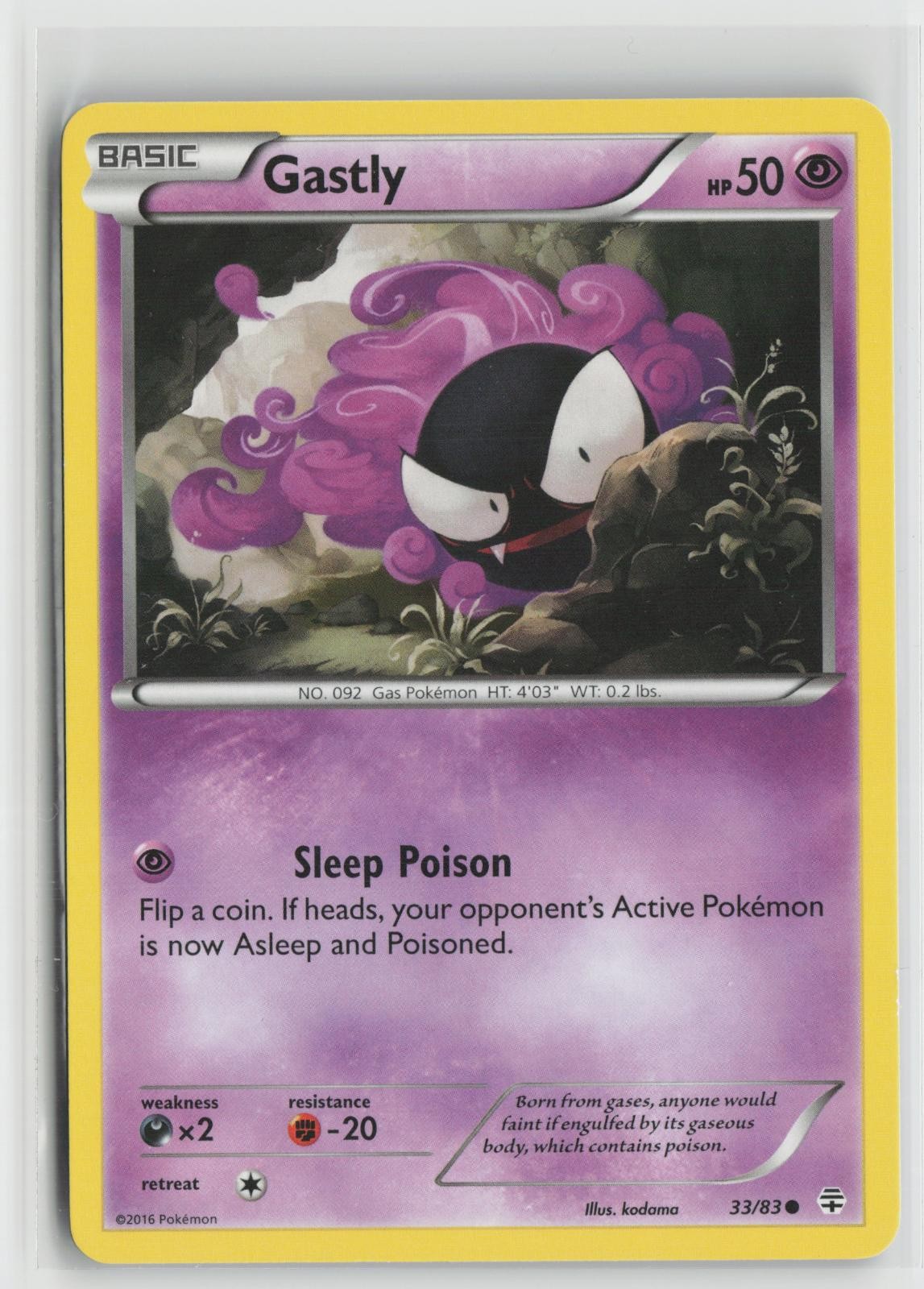 Gastly 33/83 Common Generations Pokemon NM