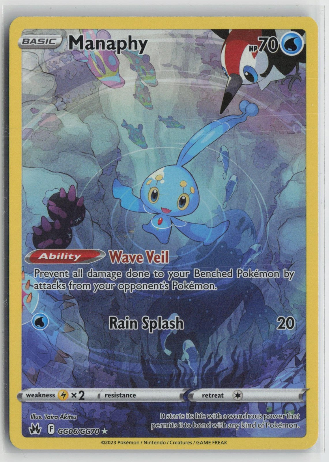 Manaphy GG06/GG70 Holo Crown Zenith Galarian Gallery Pokemon NM