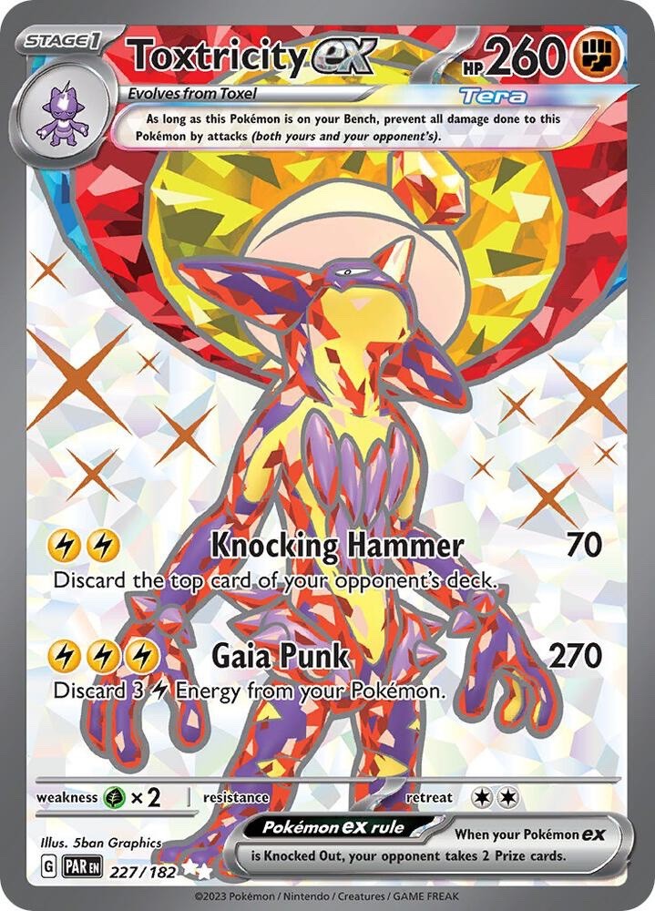 Toxtricity ex 227/182 Paradox Rift PAR Ultra Rare near mint Pokemon 2023