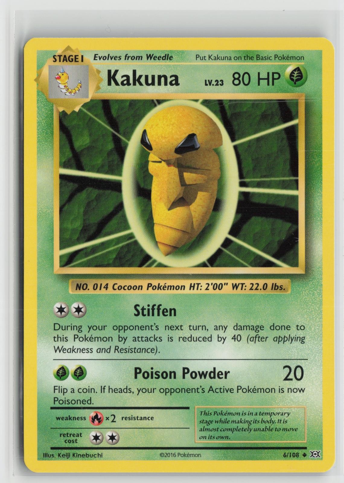 Kakuna 6/108 Uncommon Evolutions Pokemon NM