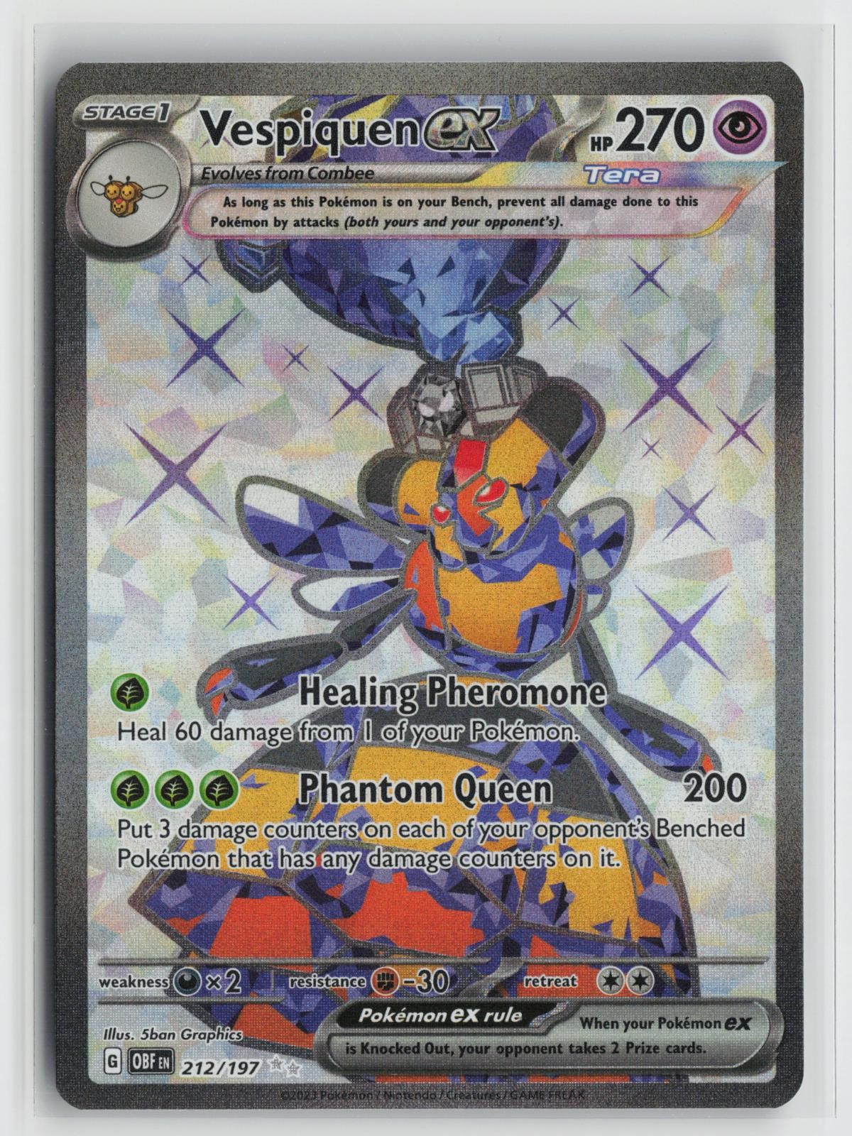Vespiquen ex 212/197 Ultra Rare Obsidian Flames Pokemon NM