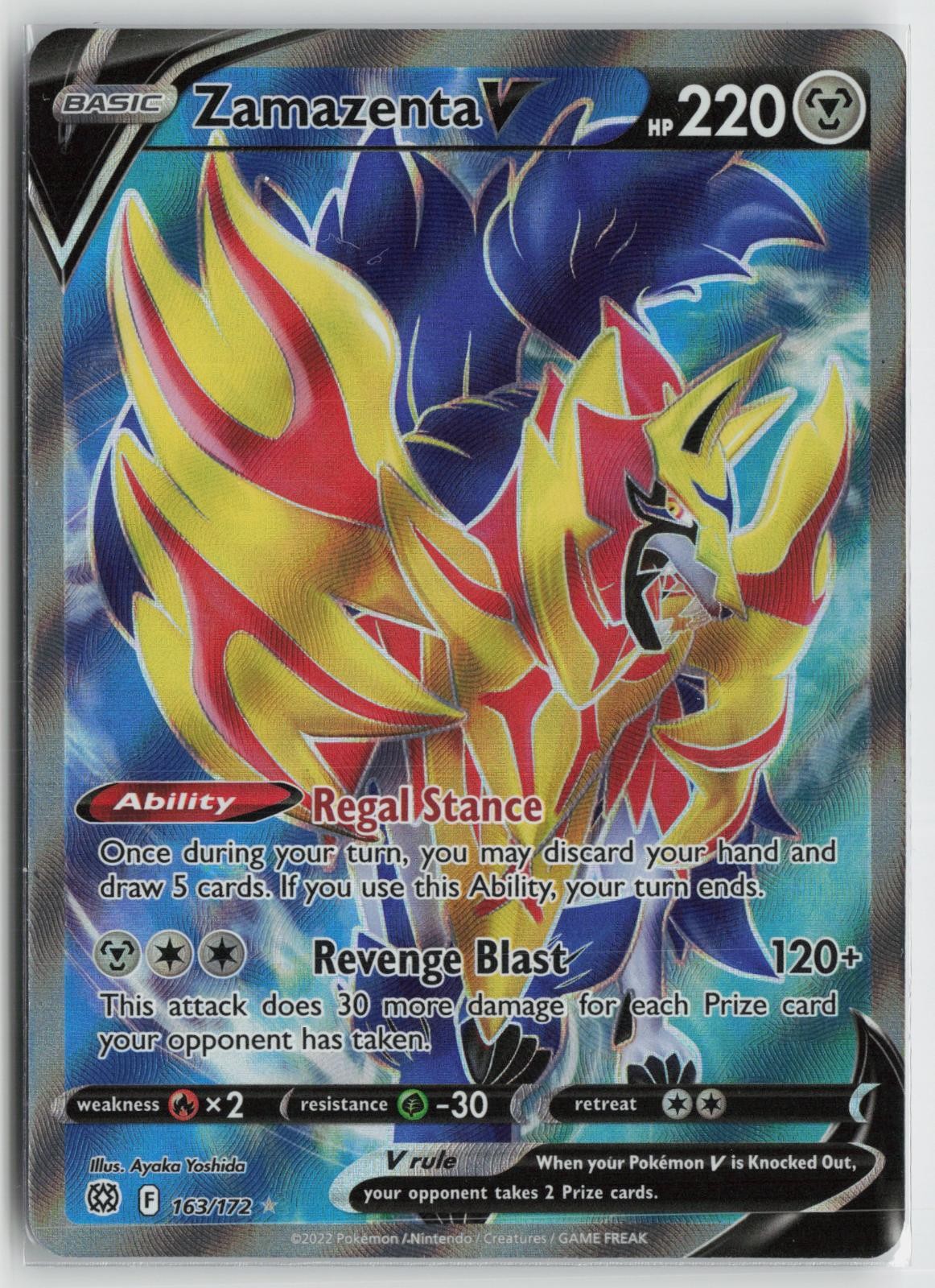 Zamazenta V 163/172 Ultra Rare Brilliant Stars Pokemon NM