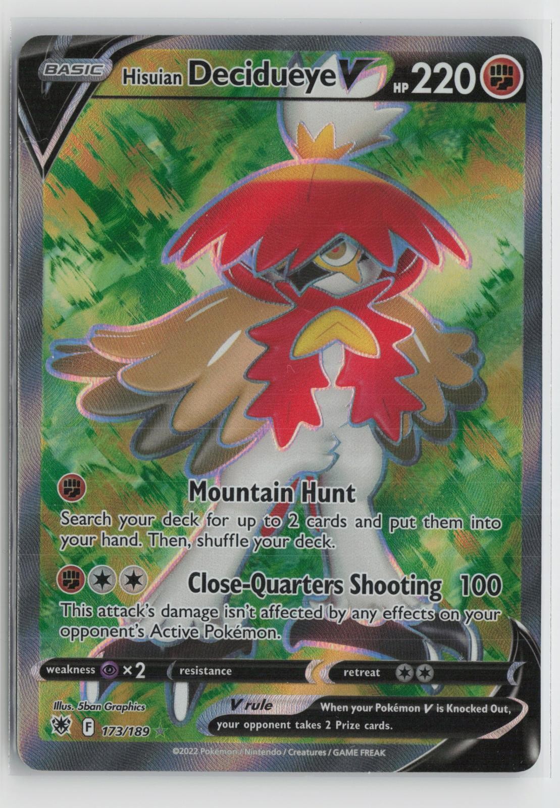 Hisuian Decidueye V 173/189 Ultra Rare Astral Radiance Pokemon NM