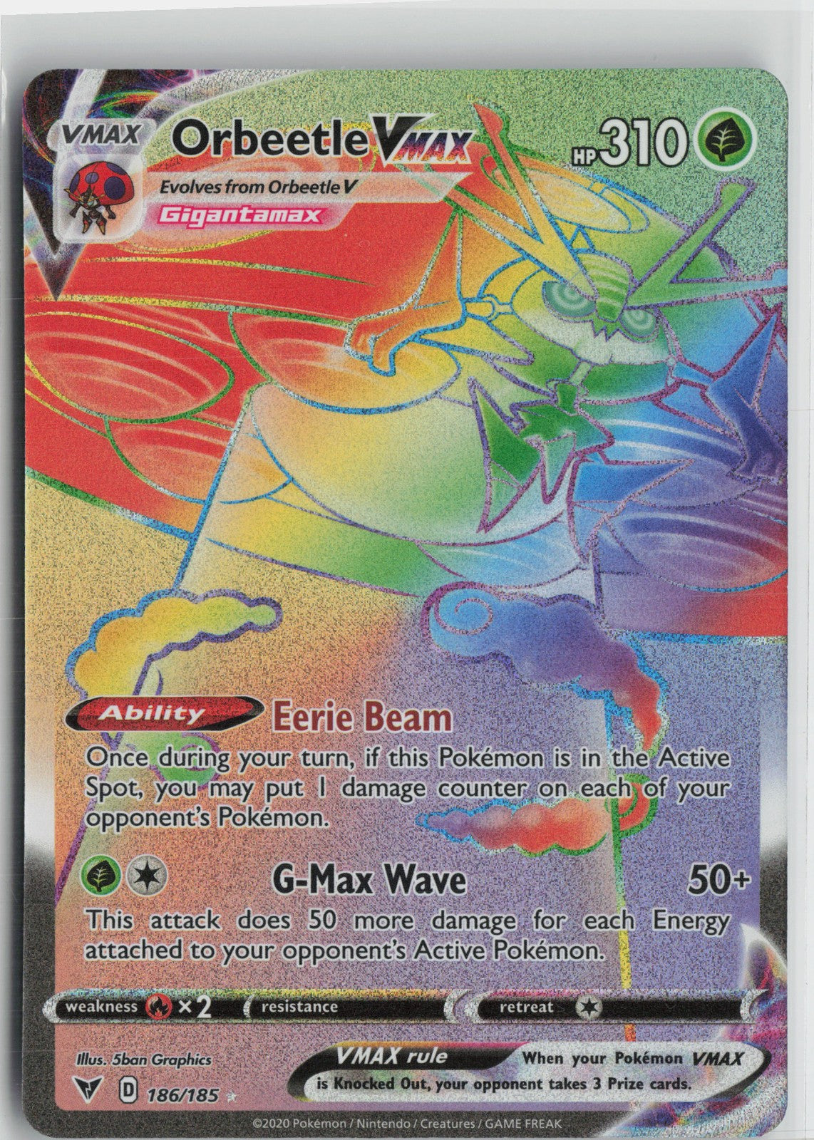 Orbeetle VMAX (Secret) Secret Rare SWSH04: Vivid Voltage 186/185 NM