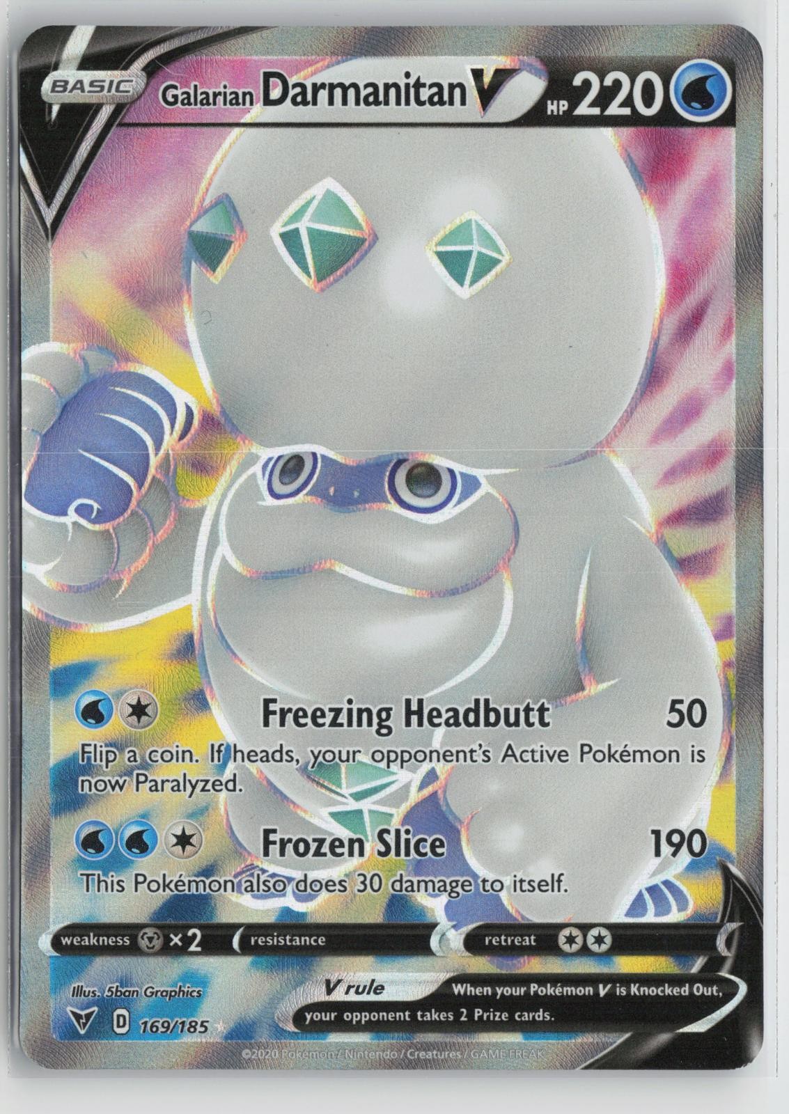 Galarian Darmanitan V 169/185 Ultra Rare Vivid Voltage Pokemon NM