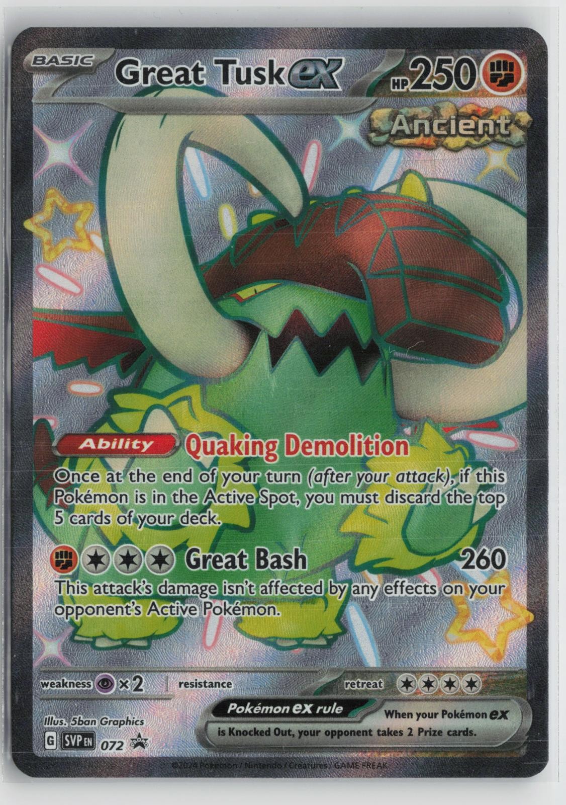 Great Tusk ex 072 Holo Promo Scarlet & Violet Promo Pokemon NM