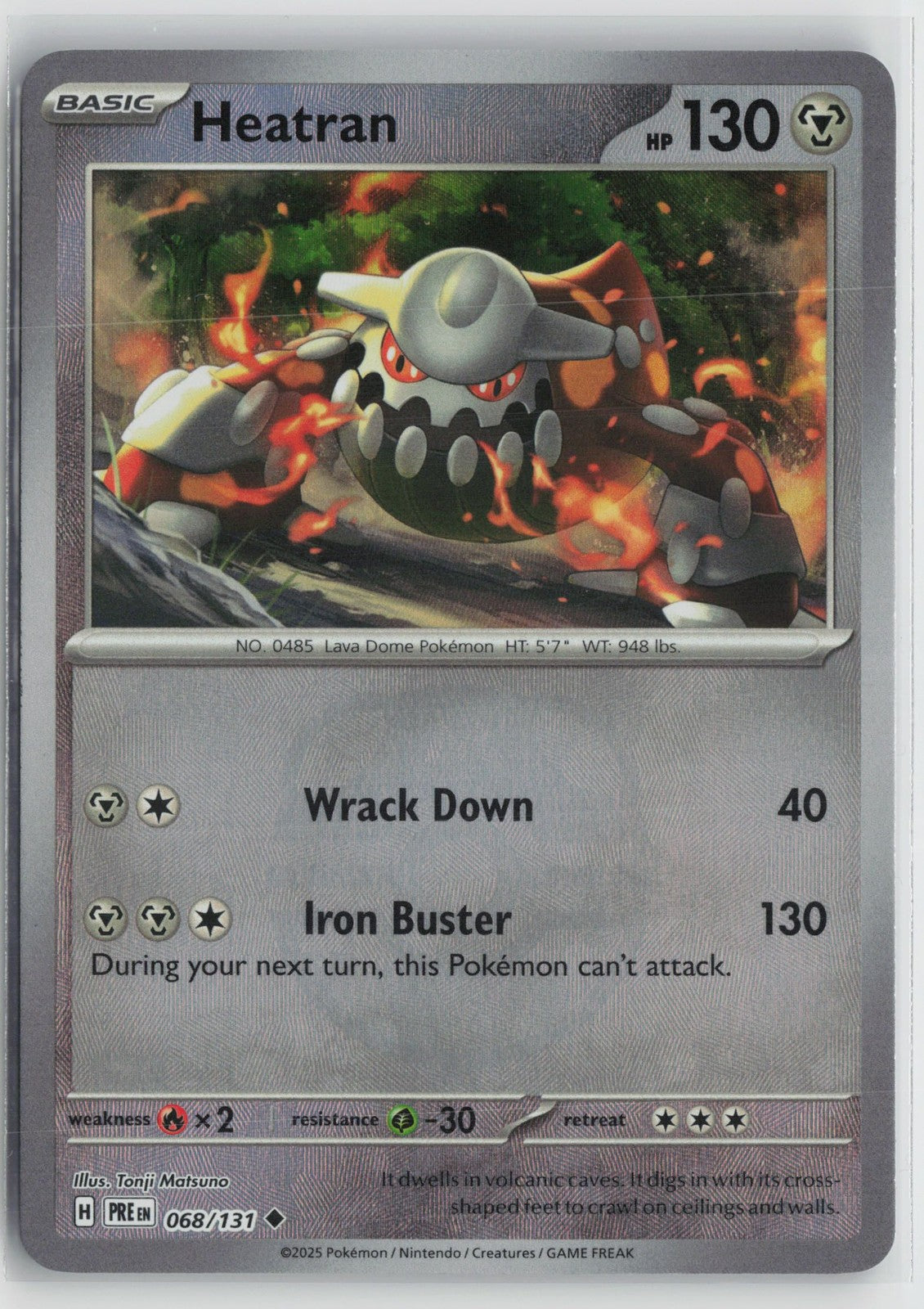 Heatran 068/131 Master Ball Prismatic Evolutions Pokemon NM