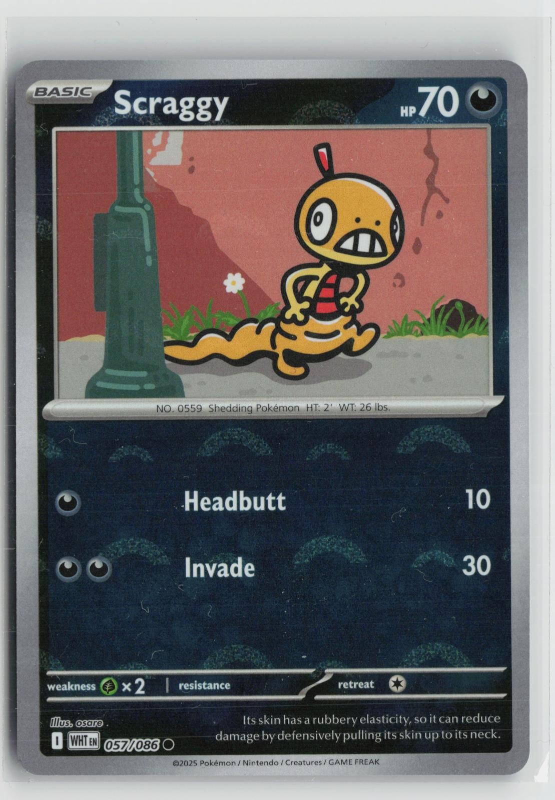 Scraggy (Poke Ball Pattern) 057/086 Common White Flare Pokemon NM