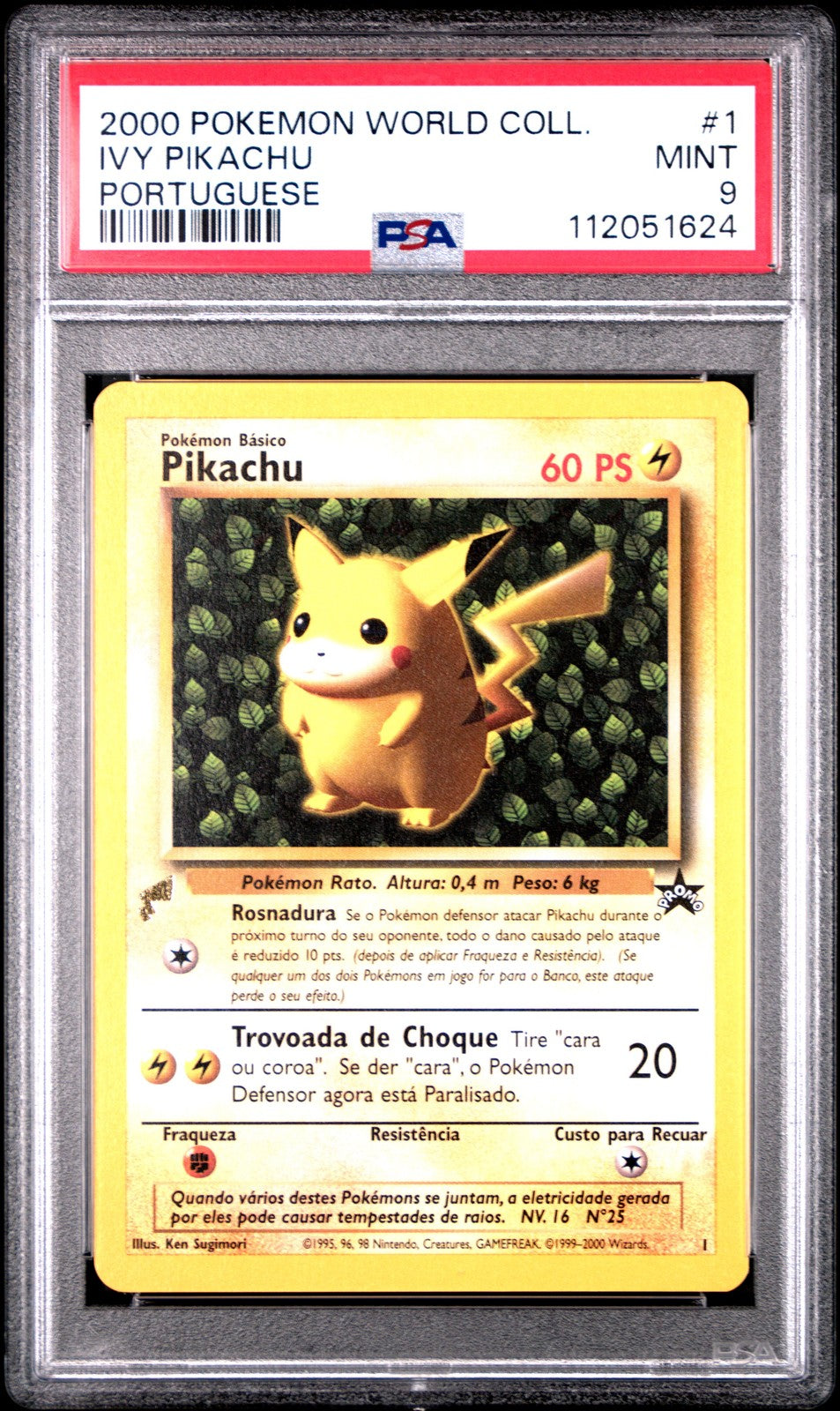 Ivy Pikachu 1 Portuguese Pikachu World Collection Pokemon PSA 9