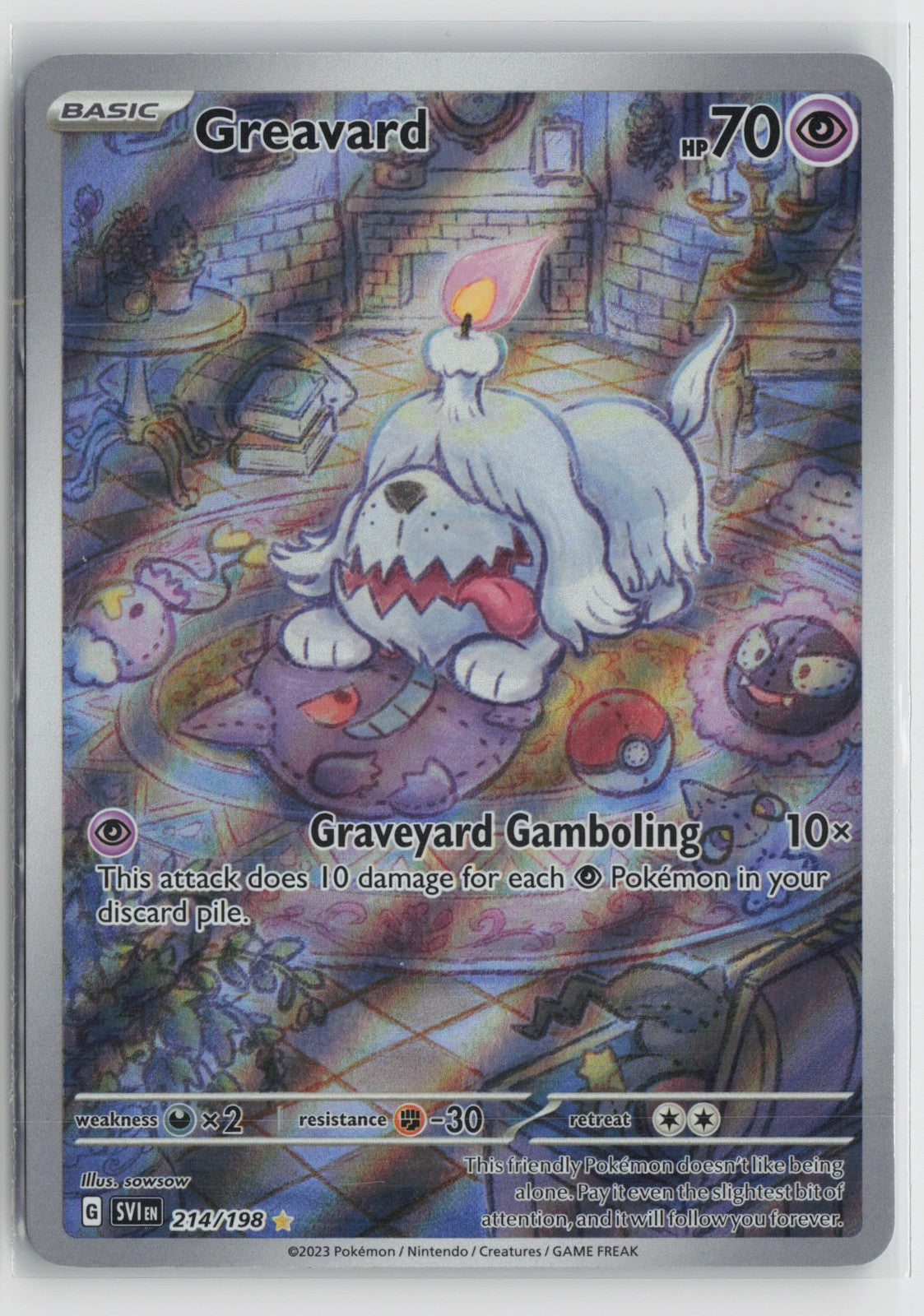 Greavard 214/198 Illustration Rare Scarlet & Violet Pokemon NM
