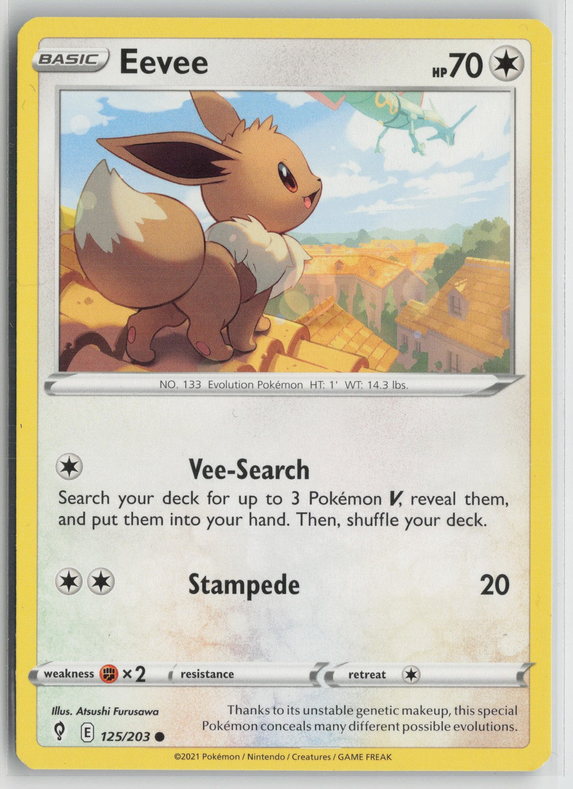 Eevee Common SWSH07: Evolving Skies 125/203 NM