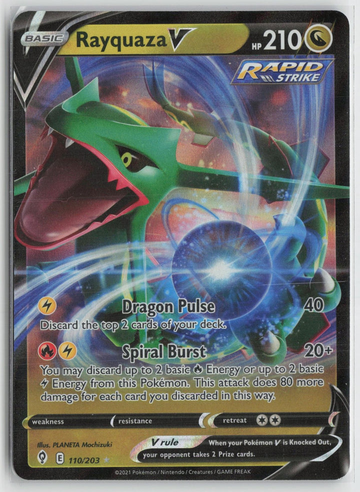 Rayquaza V 110/203 Holo V Rare Evolving Skies Pokemon NM0