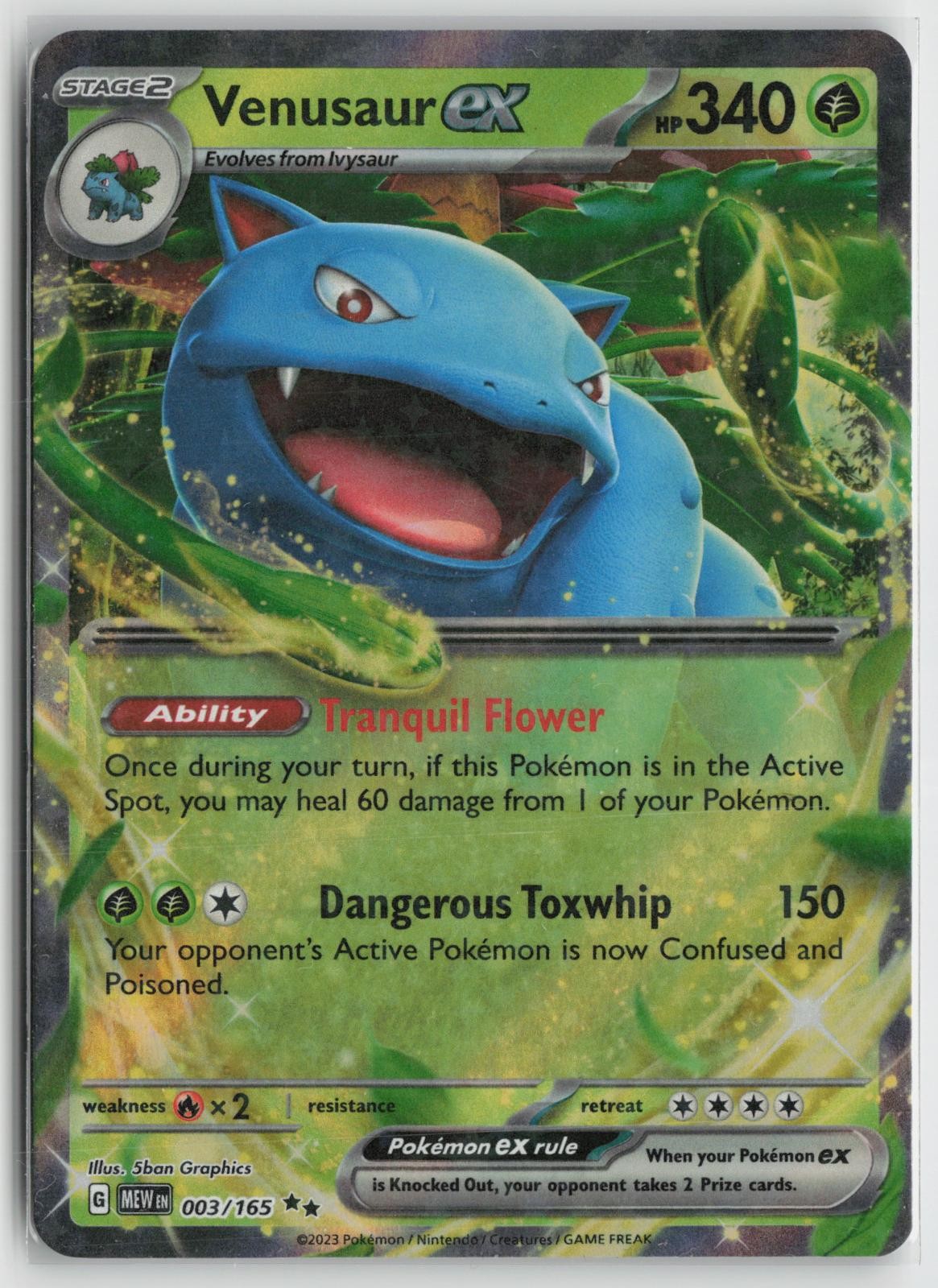 Venusaur ex 003/165 Double Rare 151 Pokemon NM