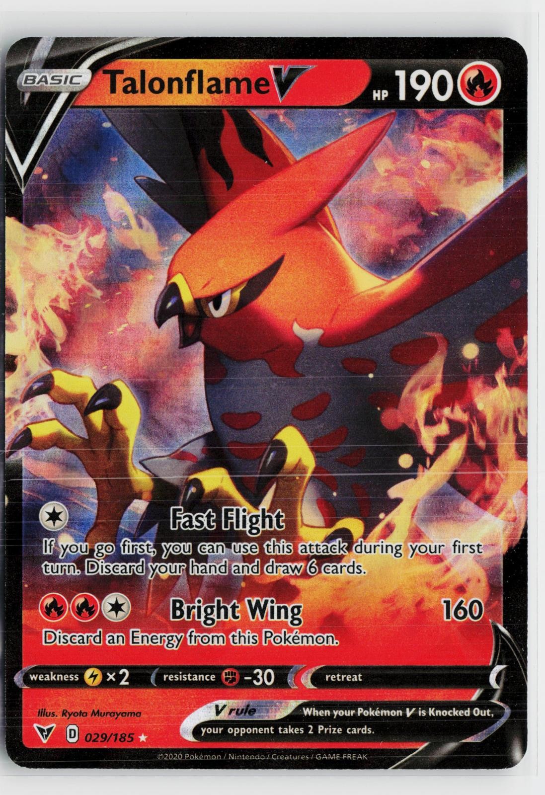 Talonflame V 029/185 Vivid Voltage NM Holo V Rare Pokemon