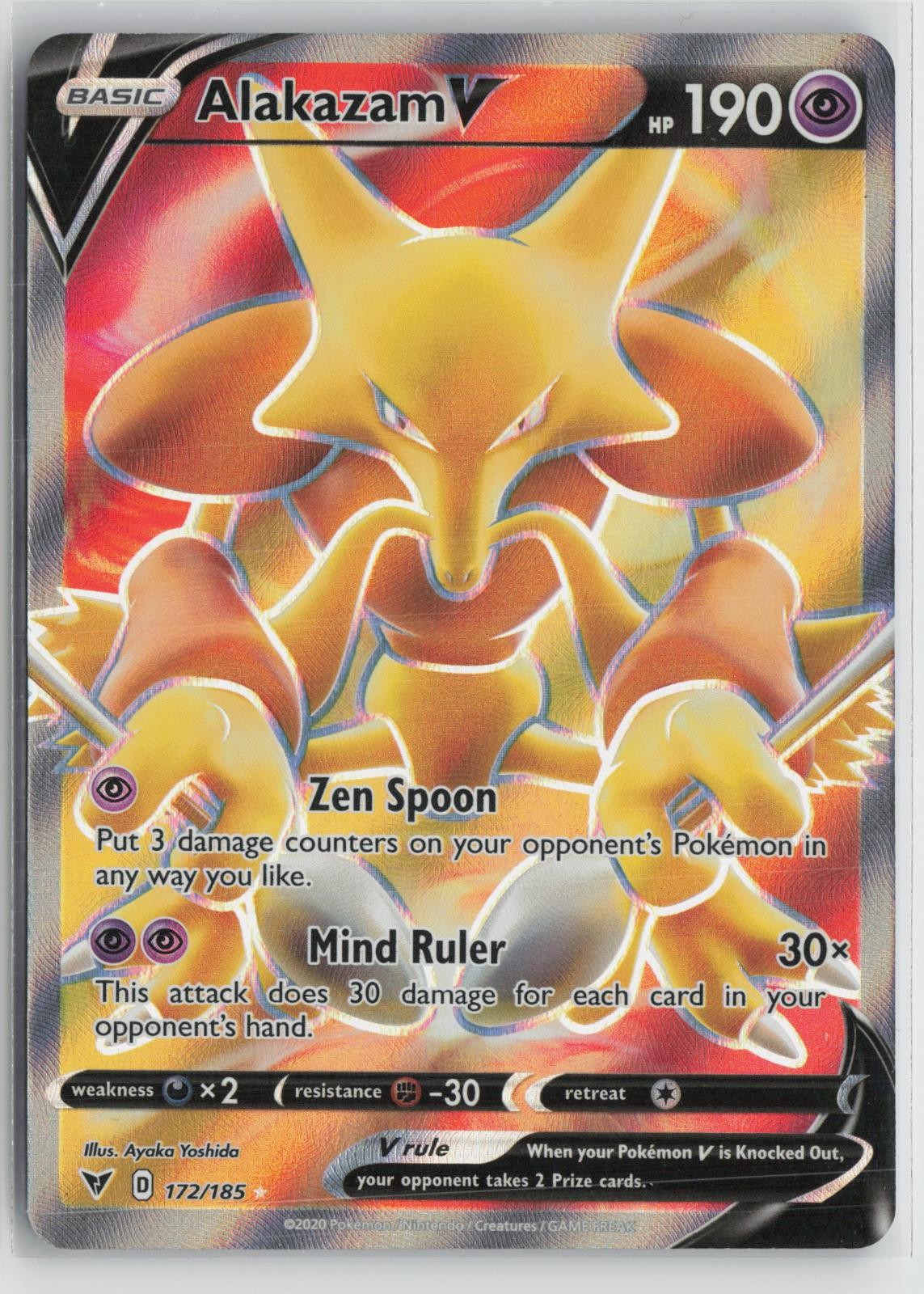 Alakazam V 172/185 Ultra Rare Vivid Voltage Pokemon NM
