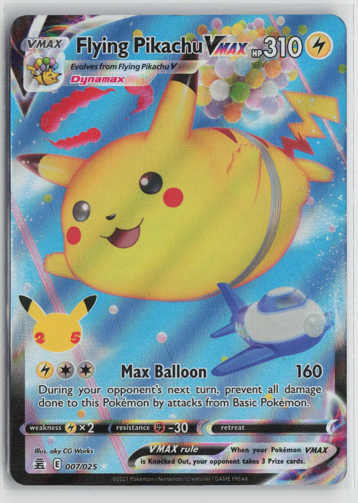 Flying Pikachu VMAX 007/025 Holo Rare VMAX Celebrations Pokemon NM0