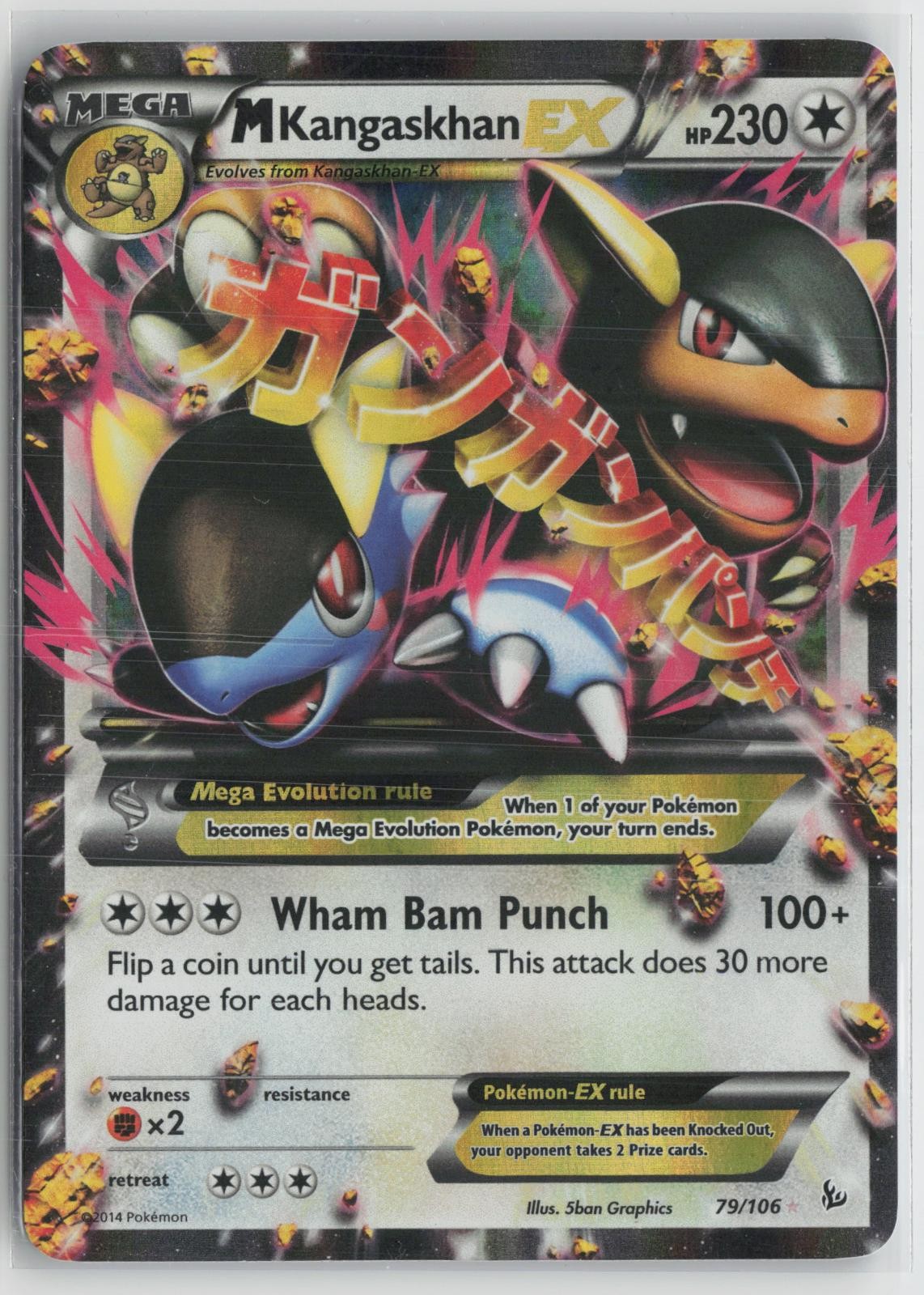 M Kangaskhan EX 79/106 Holo EX Rare Flashfire Pokemon NM