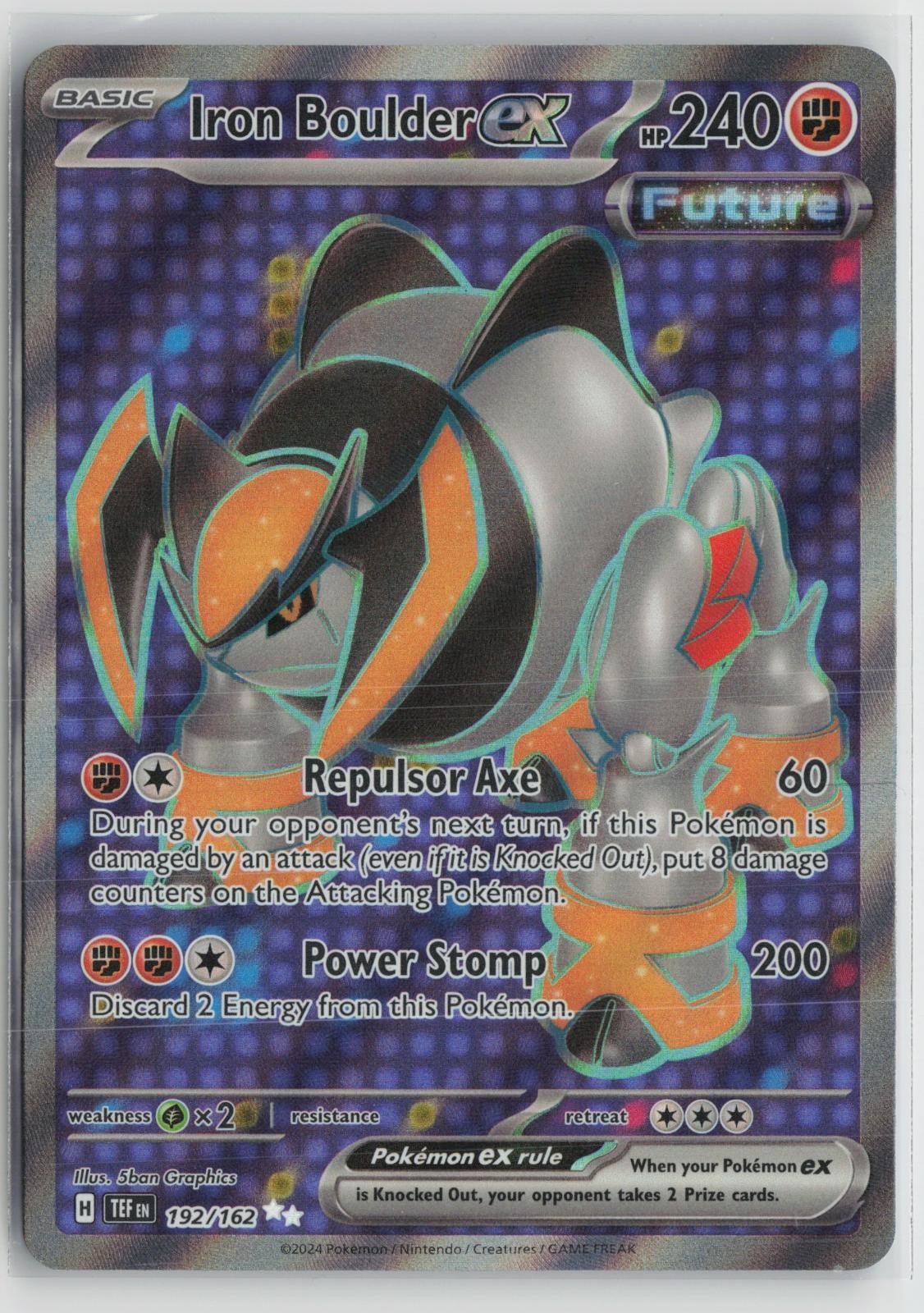 Iron Boulder ex 192/162 Ultra Rare Temporal Forces Pokemon NM