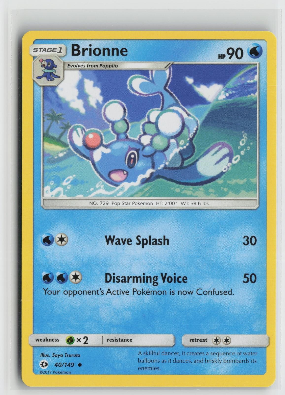 Brionne 40/149 Uncommon SM Base Set Pokemon NM