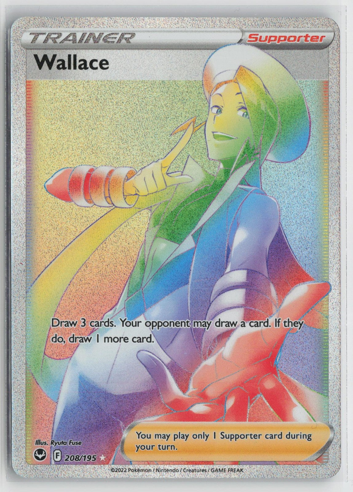 Wallace 208/195 Rare Rainbow Silver Tempest Pokemon NM