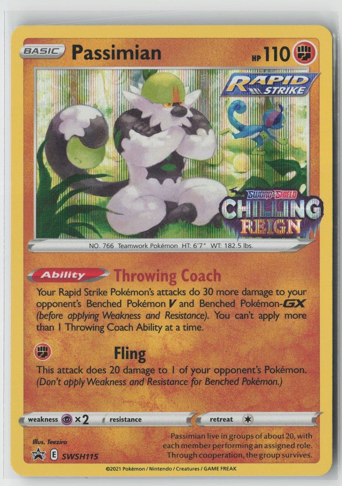 Passimian SWSH115 Promo SWSH Black Star Pokemon NM