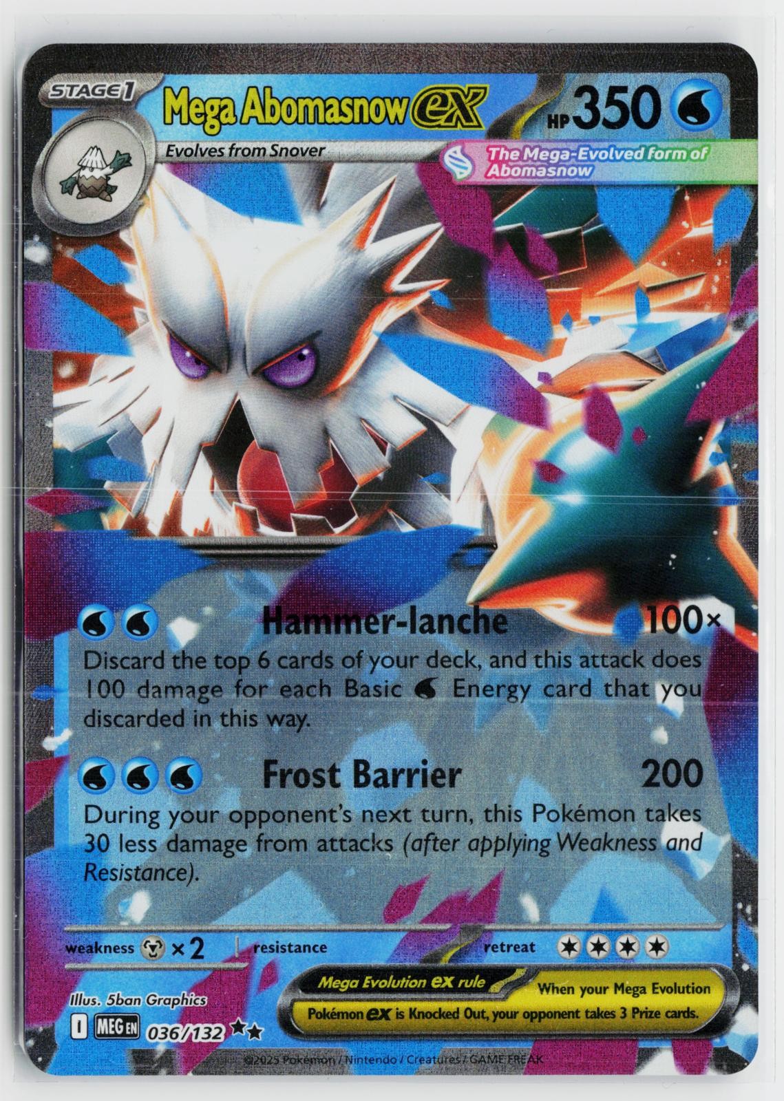 Mega Abomasnow ex 036/132 Mega Evolution NM RR Holo Pokemon