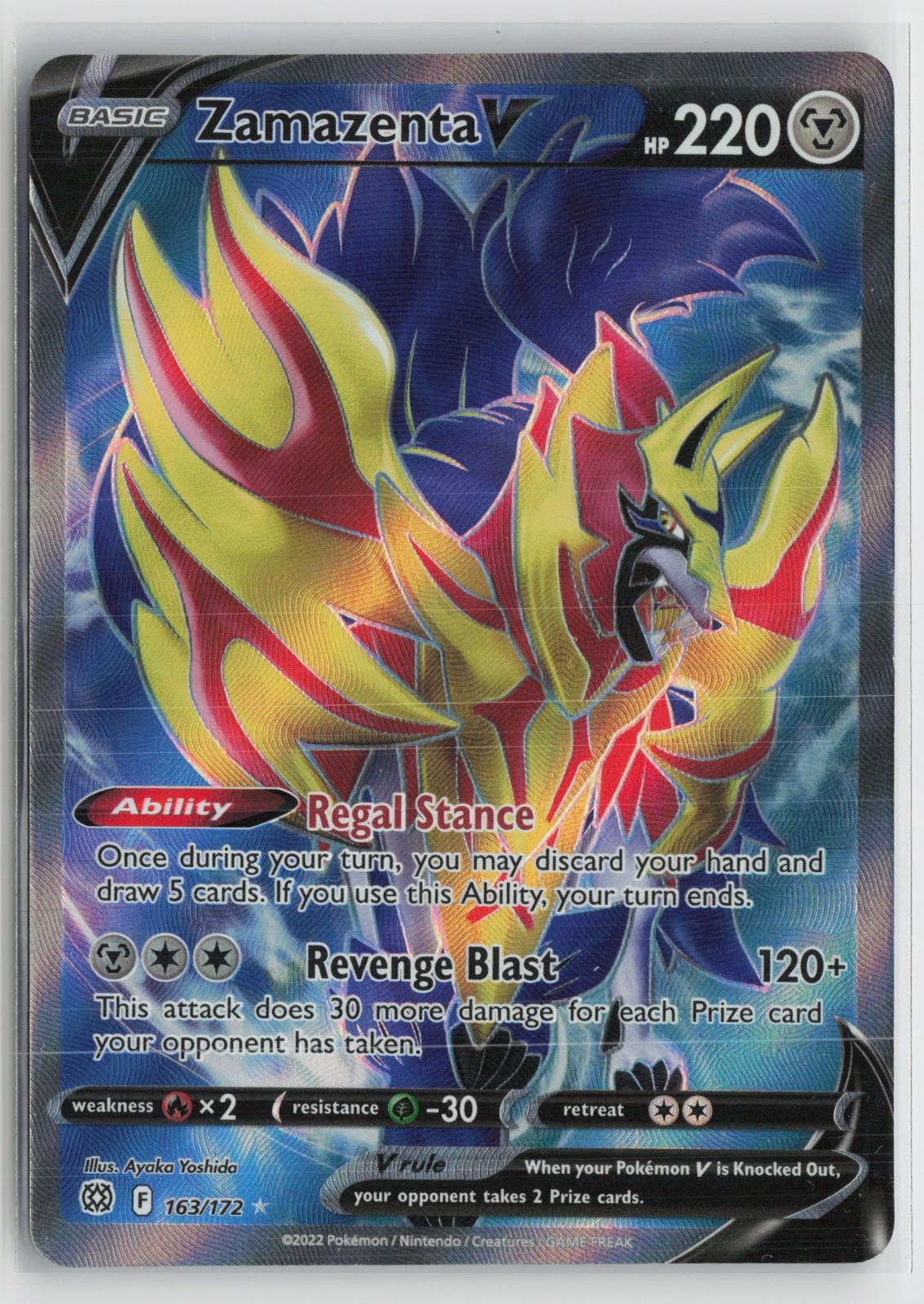 Zamazenta V 163/172 Ultra Rare Brilliant Stars Pokemon NM