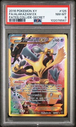 2016 Alakazam EX PSA 8 Fates Collide #125 Fa Full Art Secret