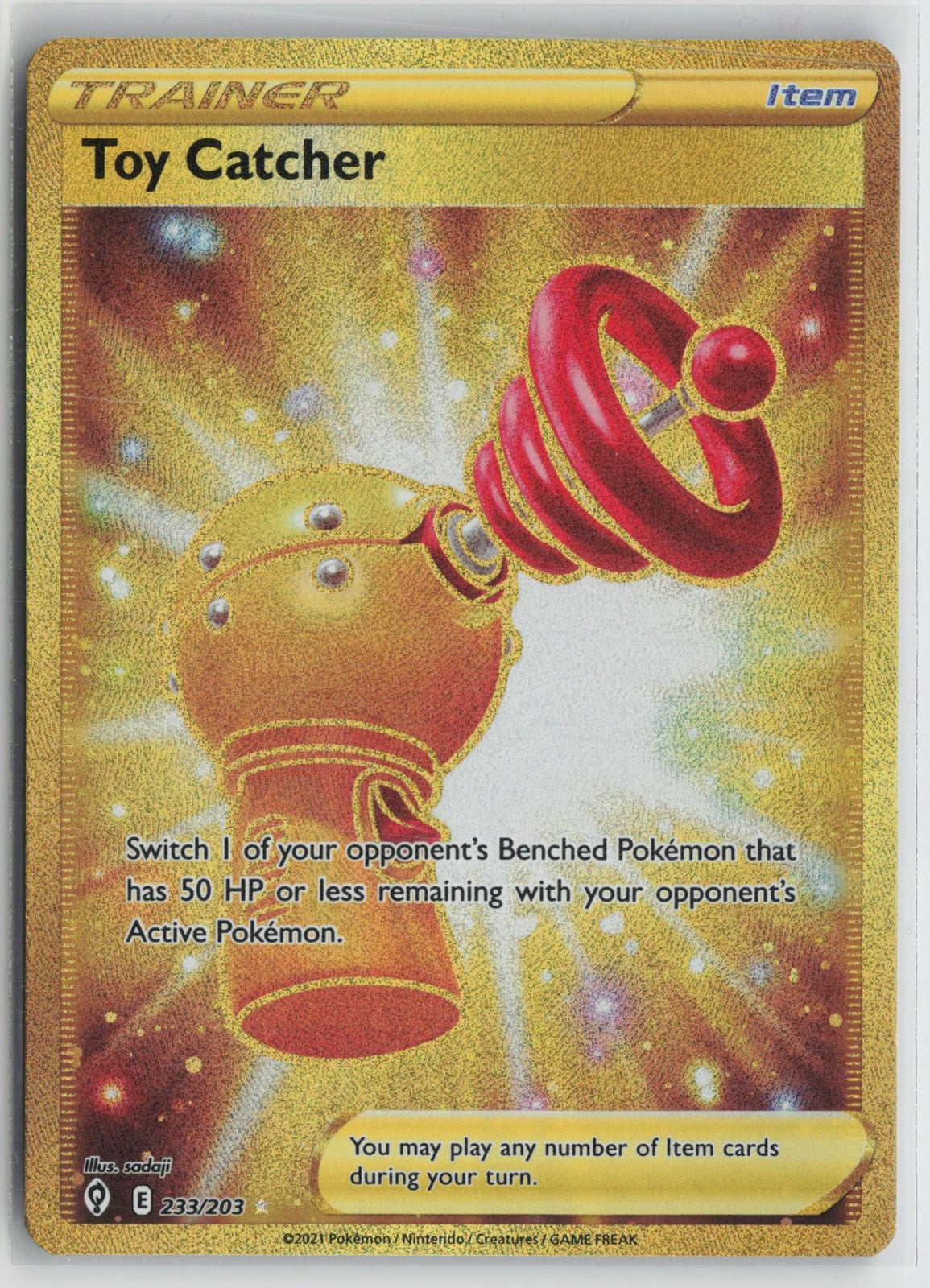 Toy Catcher 233/203 Secret Rare Evolving Skies Pokemon NM