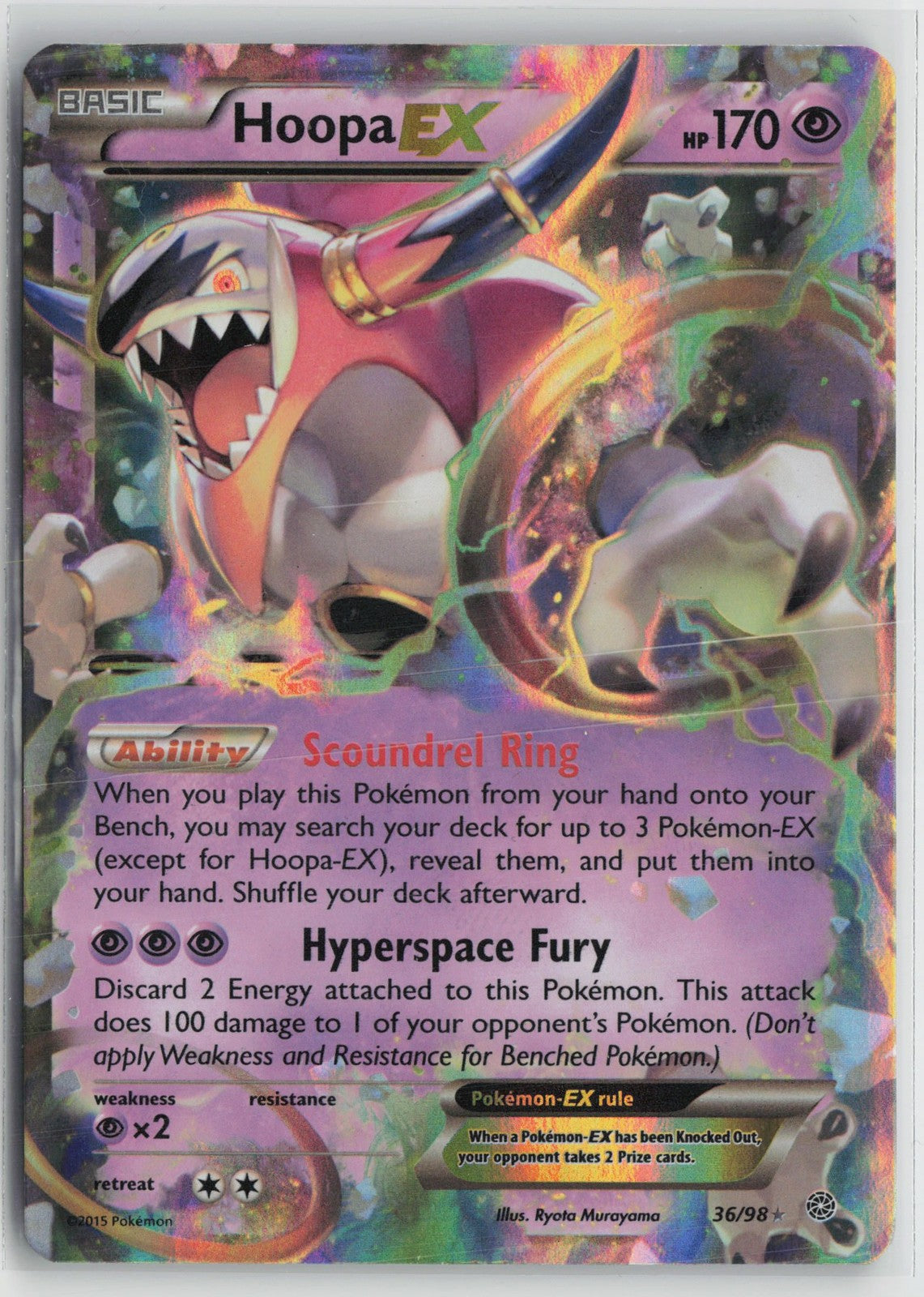 Hoopa EX 36/98 Holo Rare EX Ancient Origins Pokemon NM