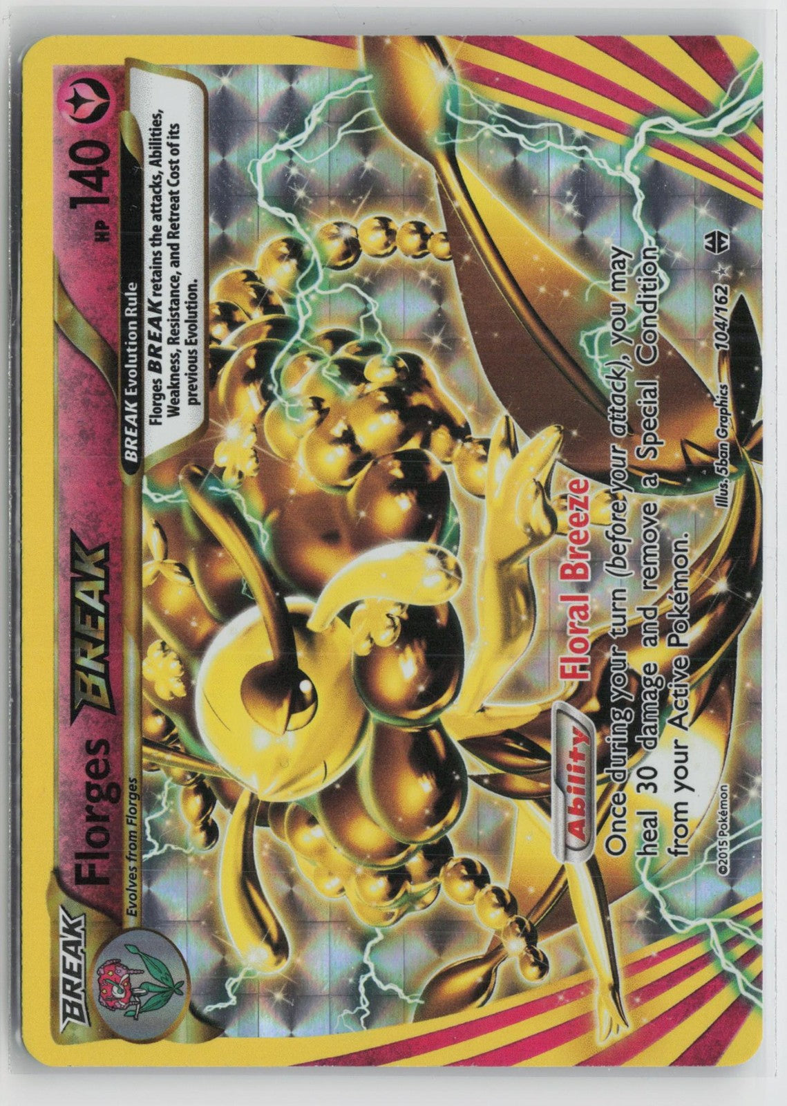 Florges BREAK 104/162 BREAK Rare BREAKthrough Pokemon NM