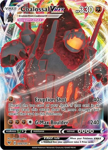 Coalossal VMAX 099/185 Vivid Voltage VIV Holo Rare VMAX mint 099 Pokemon