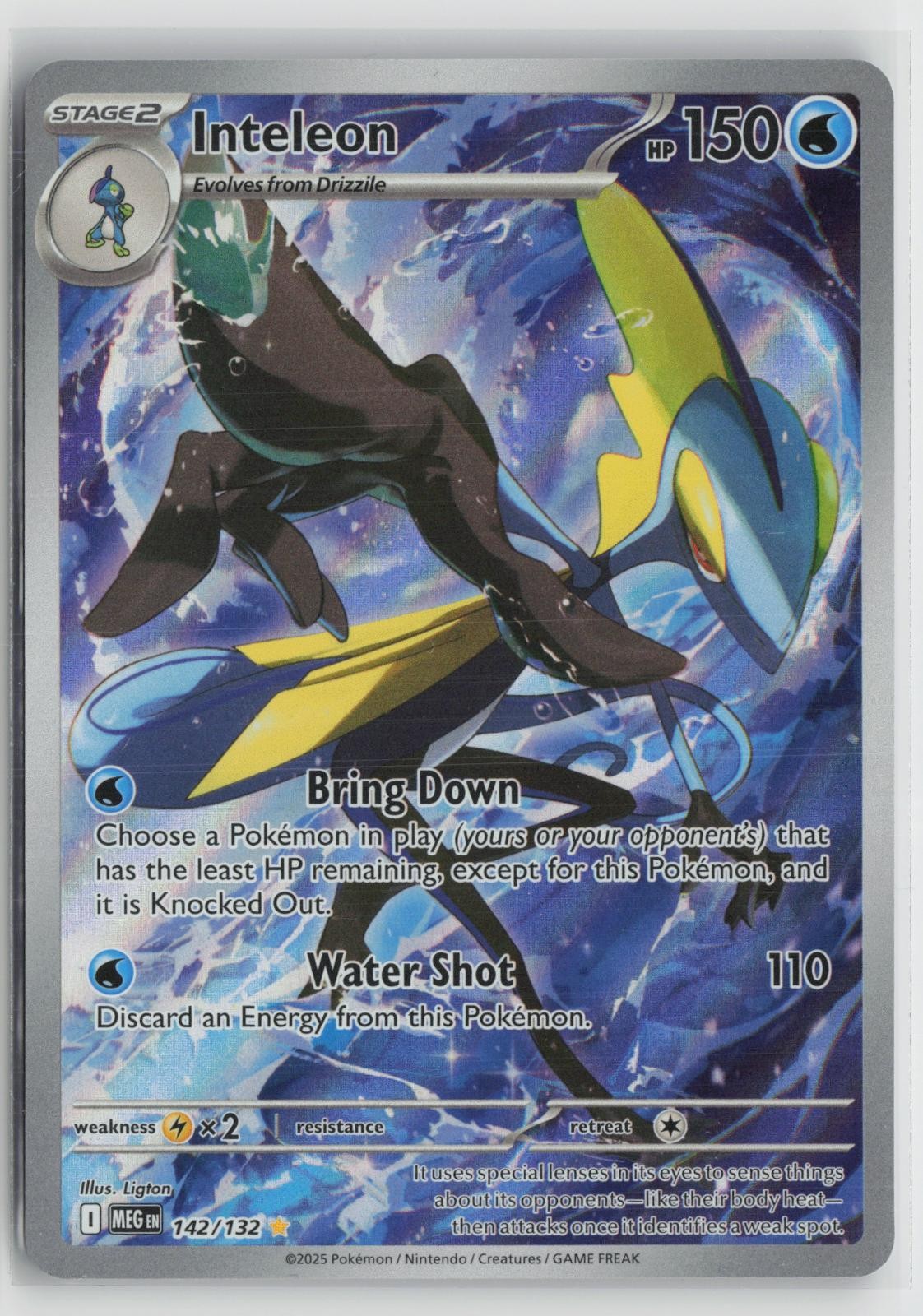 Inteleon 142/132 Illustration Rare Mega Evolution Pokemon NM