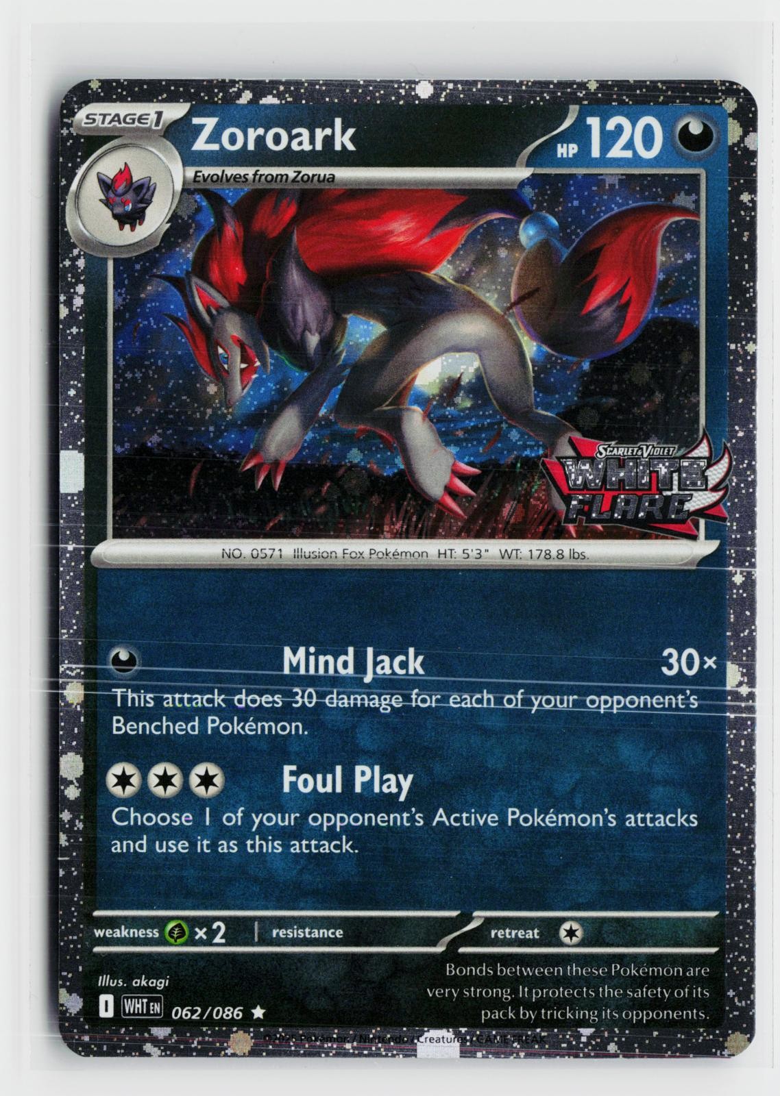 Zoroark (White Flare Stamped) 062/086 NM Holo Pokemon