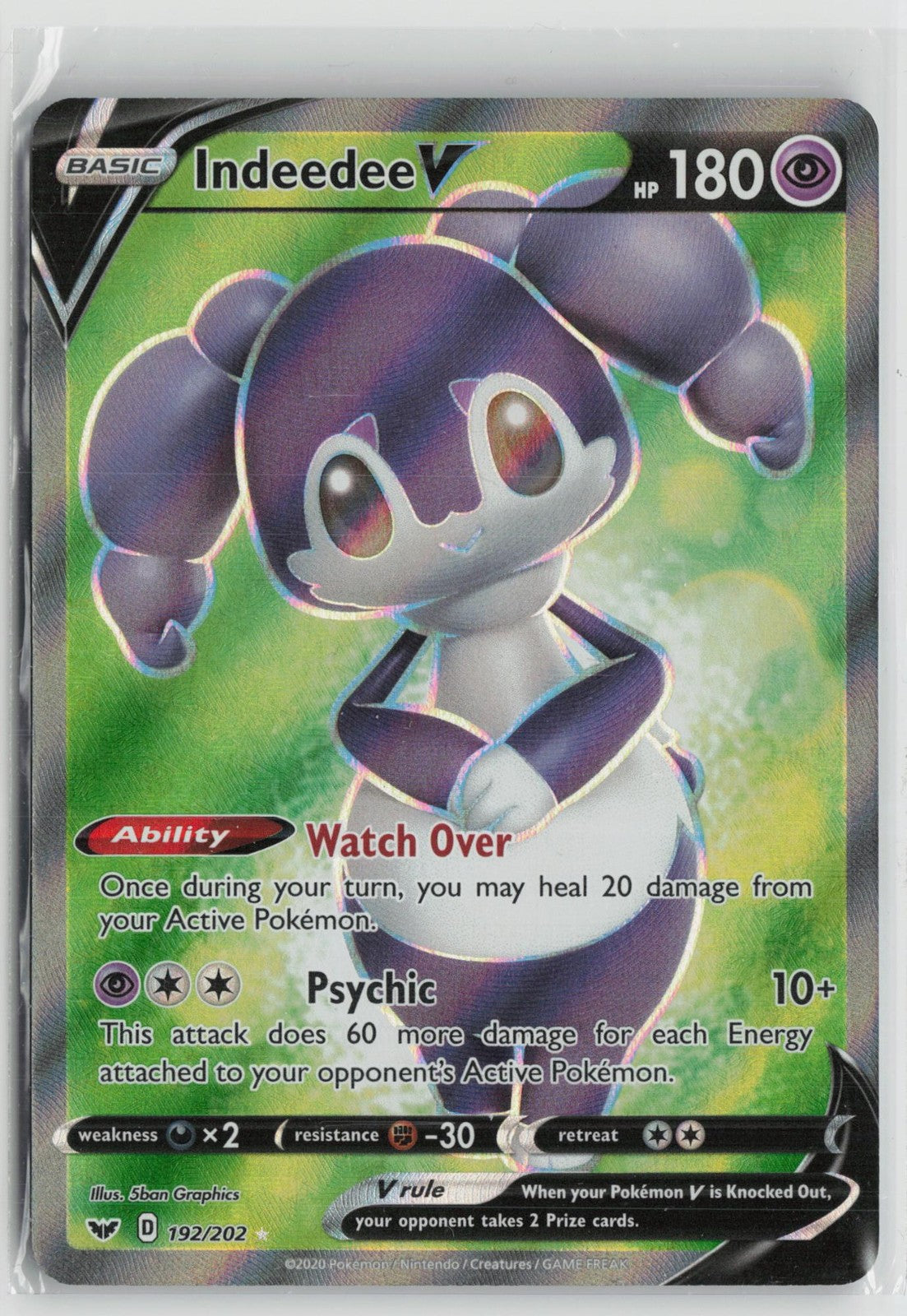 Indeedee V 192/202 Ultra Rare Sword & Shield Pokemon NM