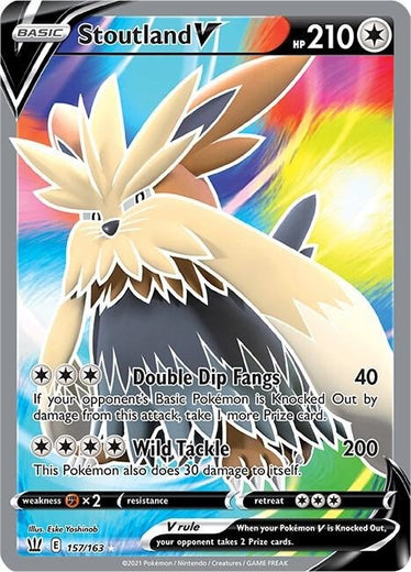 Stoutland V 157/163 Battle Styles BST Ultra Rare near mint 157 Pokemon 2021