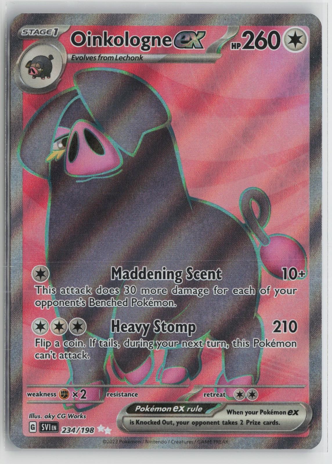 Oinkologne ex 234/198 Ultra Rare Scarlet & Violet Pokemon NM