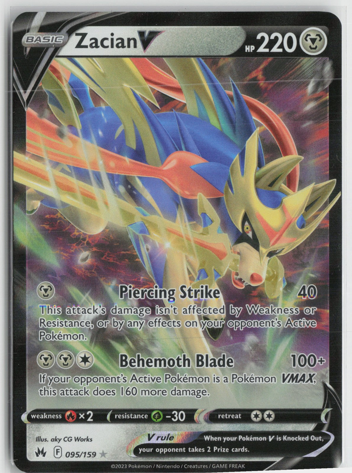Zacian V Ultra Rare Crown Zenith 095/159 NM