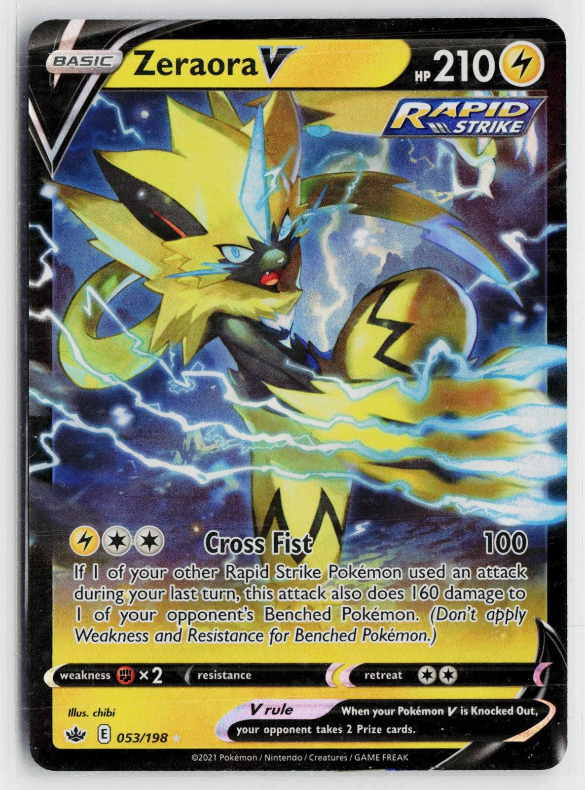 Zeraora V 053/198 Chilling Reign NM Holo V Rare Pokemon