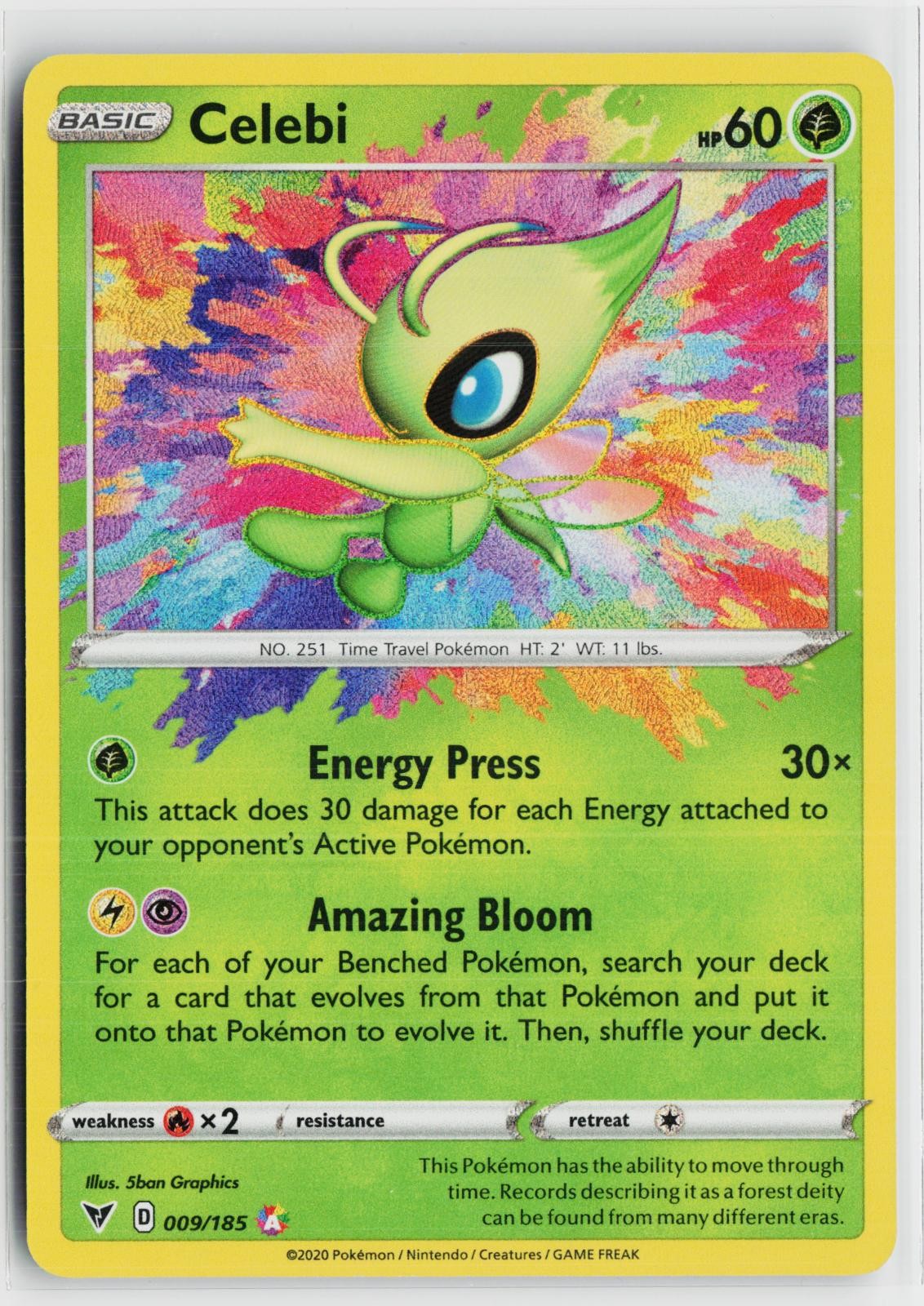 Celebi 009/185 Vivid Voltage NM Amazing Rare Holo Pokemon