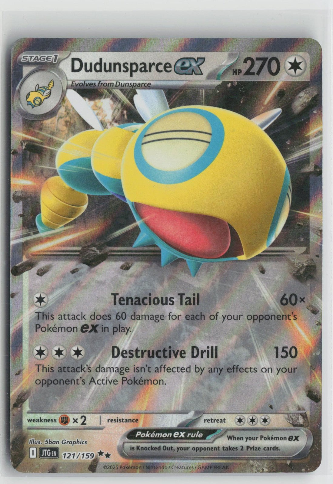 Dudunsparce ex 121/159 Double Rare Journey Together Pokemon NM