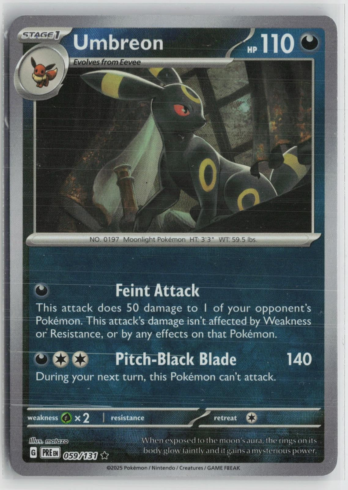 Umbreon 059/131 Poke Ball Holo Rare Prismatic Evolutions Pokemon NM