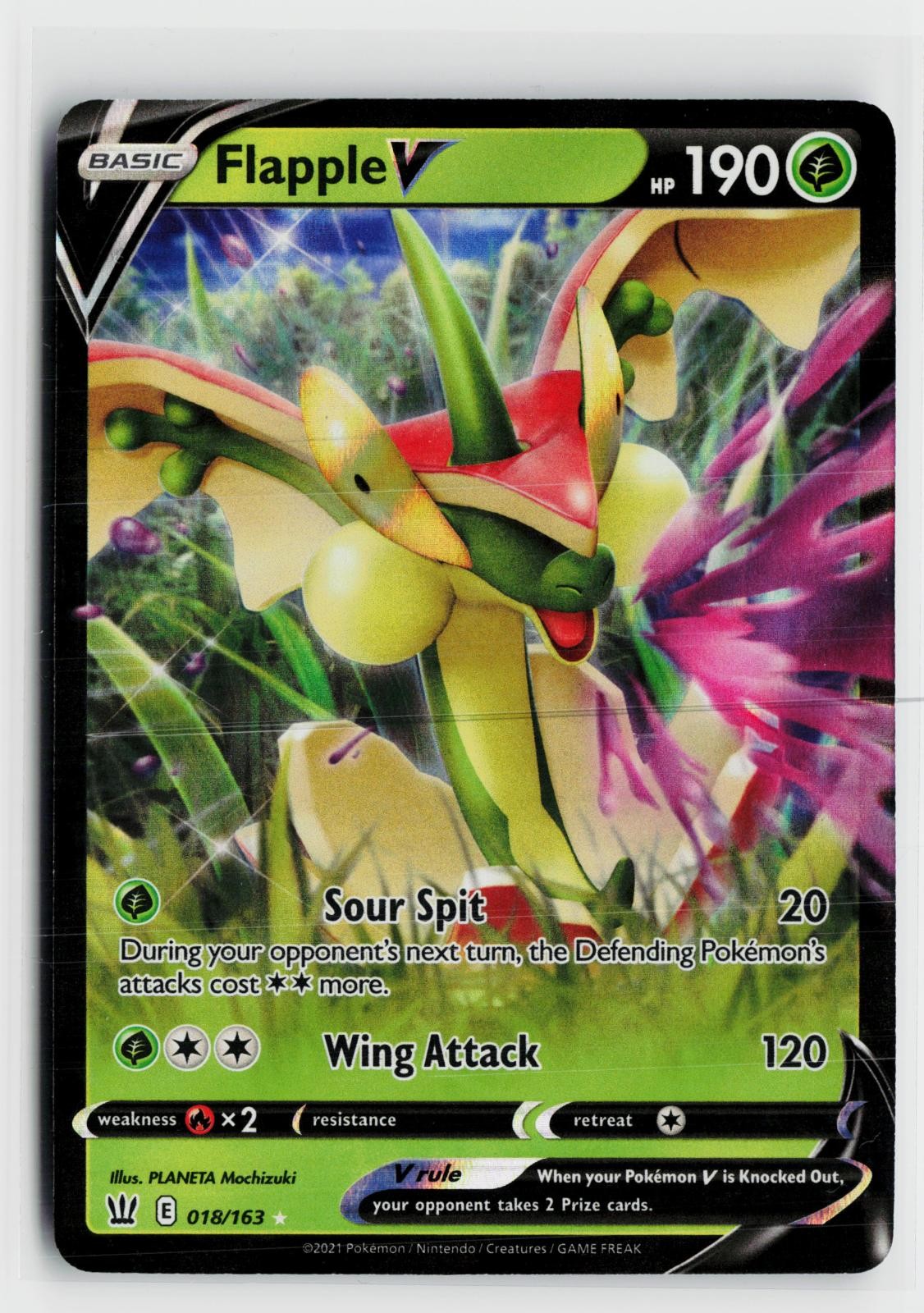 Flapple V 018/163 Battle Styles NM Holo V Rare Pokemon