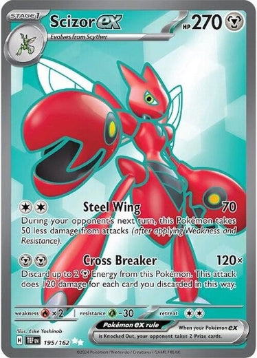 Scizor ex 195/162 Temporal Forces TEF Ultra Rare Near Mint Pokemon 2024