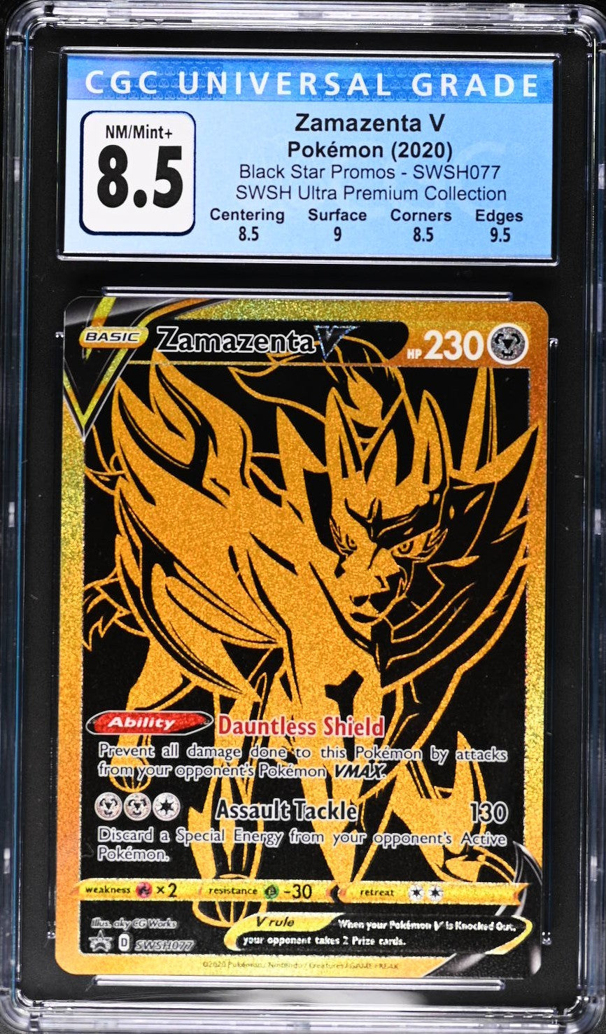 Zamazenta V SWSH077 Holo Black Star Promos Pokemon CGC 8.5 Nm/mint+