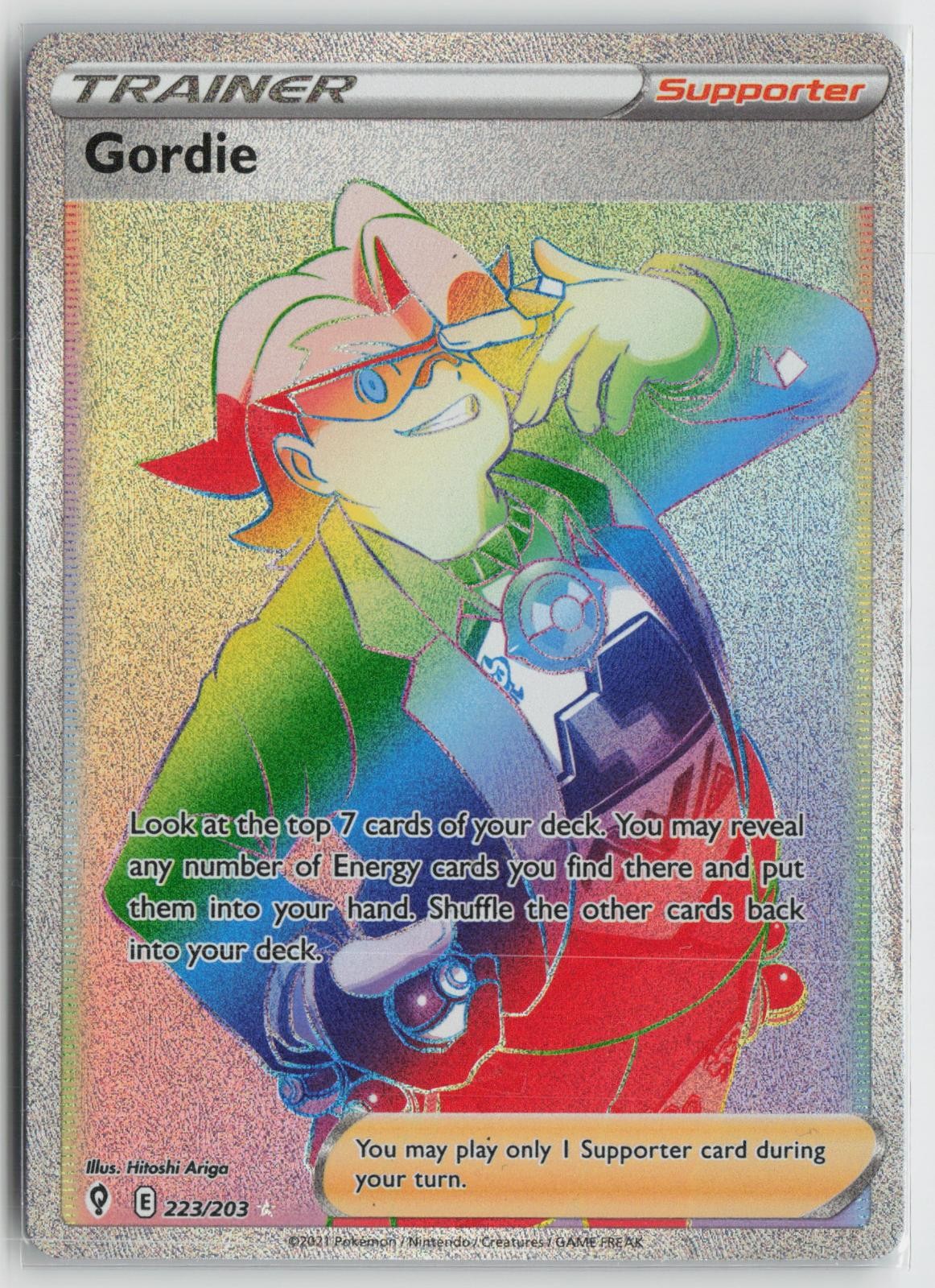Gordie 223/203 Rainbow Rare Evolving Skies Pokemon NM