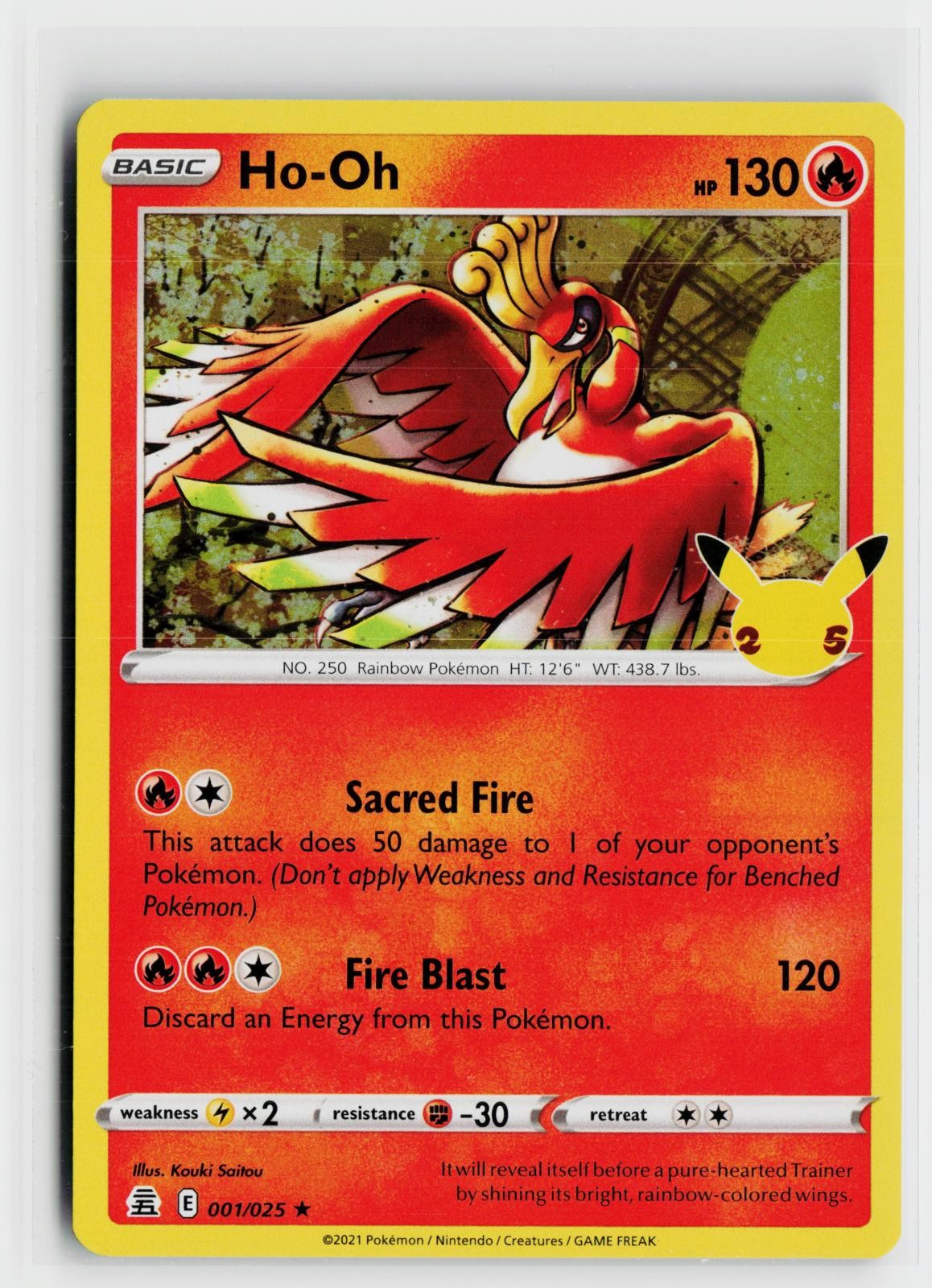 Ho-Oh 001/025 Celebrations NM R Holo Pokemon
