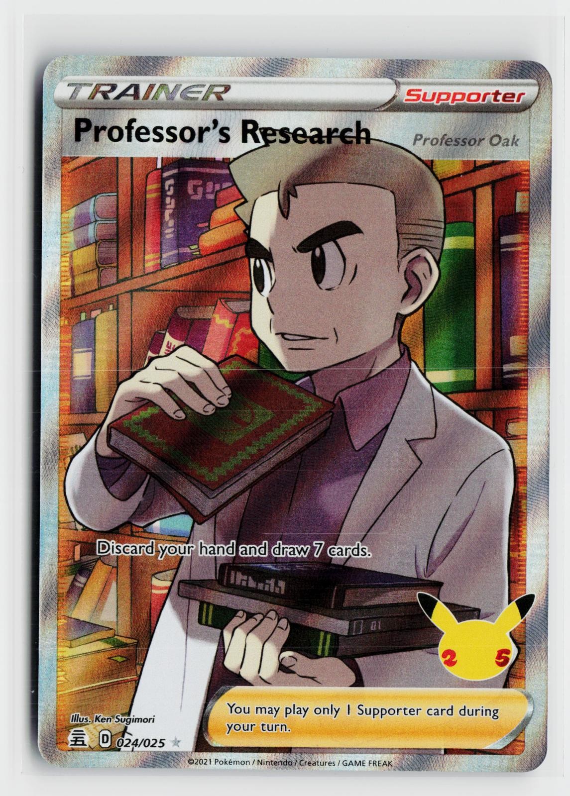 Professor's Research (Professor Oak) 024/025 Celebrations NM UR Holo Pokemon